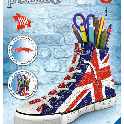 Sneaker Union Jack Puzzle 3D shoe pen holder English flag