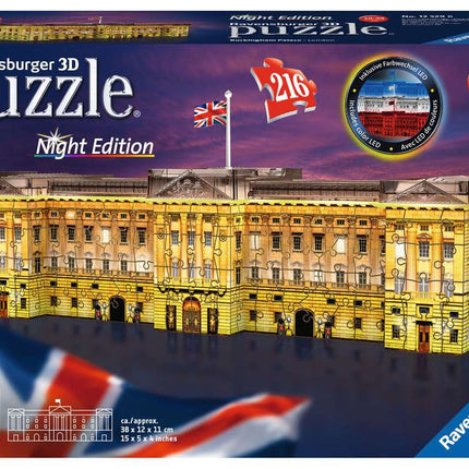 Buckingham Palace Night Edition ze światłami Puzzle 3D Ravensburger
