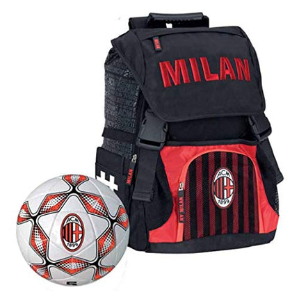 Plecak szkolny AC MILAN z piłką