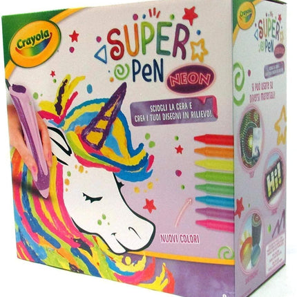 Super Pen Unicorn Neon - Zestaw woskowych farb 3D - Crayola