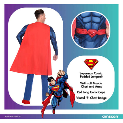 Kostium Supermana Man Carnival Deluxe Adult Fancy Dress