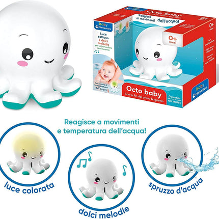 Clementoni- Baby Octopus First Bath-Lights and Melodies Noworodek, 0 miesięcy+