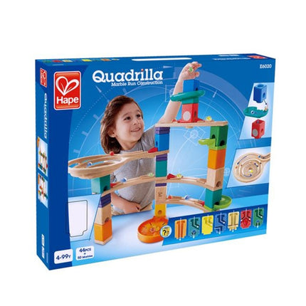 Quadrilla wooden track with marbles - suspension race