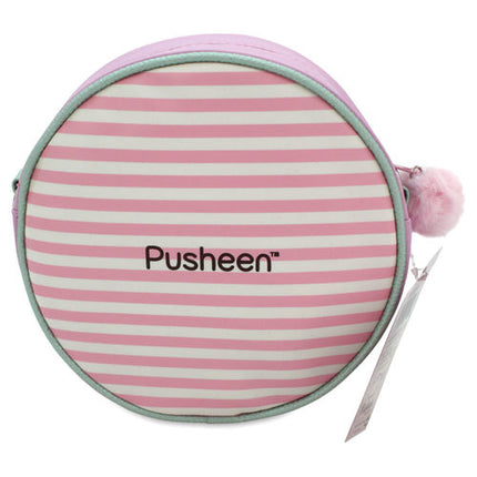 Pusheen Różowa okrągła torebka dla dziewczynki z paskiem na ramię