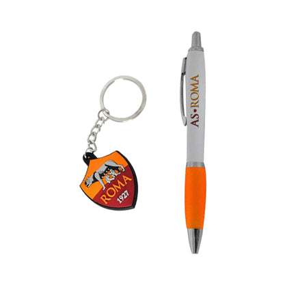 AS ROMA Pen and Rubber Keychain Set