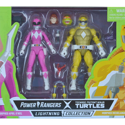 Morphed April O´Neil & Michelangelo Power Rangers x TMNT Lightning Collection Action Figures 2022
