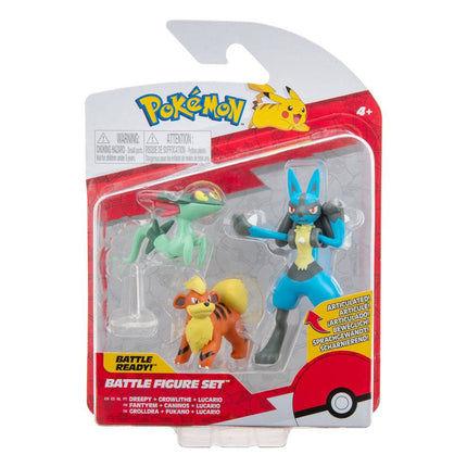 Figurka Pokémon Battle 3-Pack Growlithe, Dreepy, Lucario 5cm