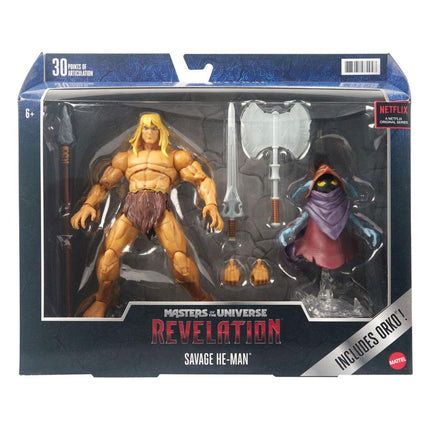 Masters of the Universe: Revelation Masterverse Action Figures 2022 Deluxe Savage He-Man &amp; Orko 18cm