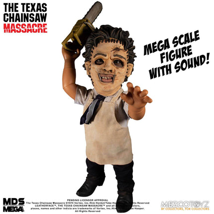 Teksańska masakra piłą mechaniczną w mega skali Figurka z funkcją dźwiękową Leatherface 38 cm