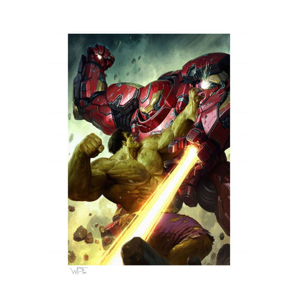 Marvel Comics Art Print Hulk vs Hulkbuster 46 x 61 cm - nieoprawione