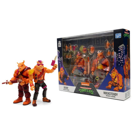 Teenage Mutant Ninja Turtles BST AXN Figurka 2-Pack Arcade Flashing BeBop &amp; Rocksteady Exclusive 13 cm